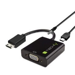 Techly IDATA HDMI-VGA4 video kabel adapter VGA (D-Sub) HDMI Type C (Mini) Zwart - Afbeelding 2