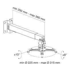 Techly ICA-PM 16 projector beugel Plafond/muur Zilver - Afbeelding 5