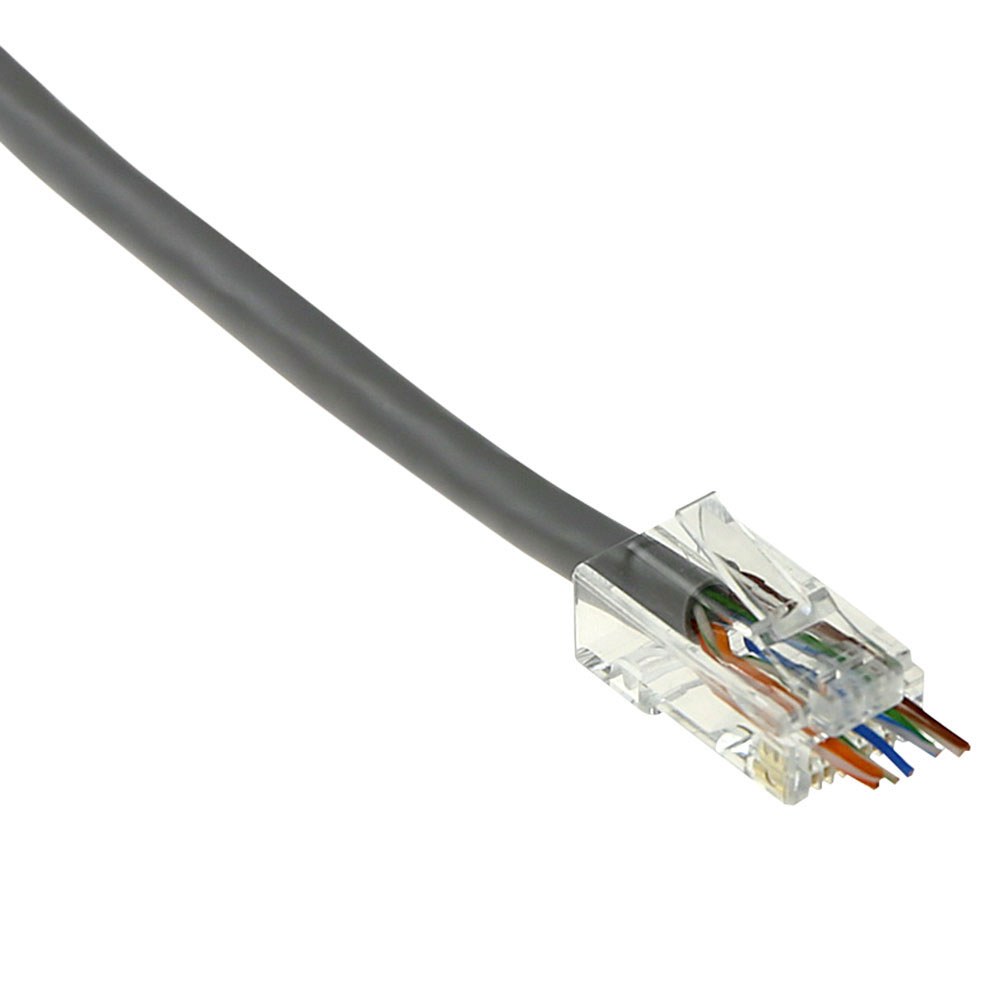 ACT RJ45 (8P/8C) CAT6 easyconnect unshielded modulaire doorsteek connector voor ronde kabel met massieve of soepele aders - Afbeelding 2