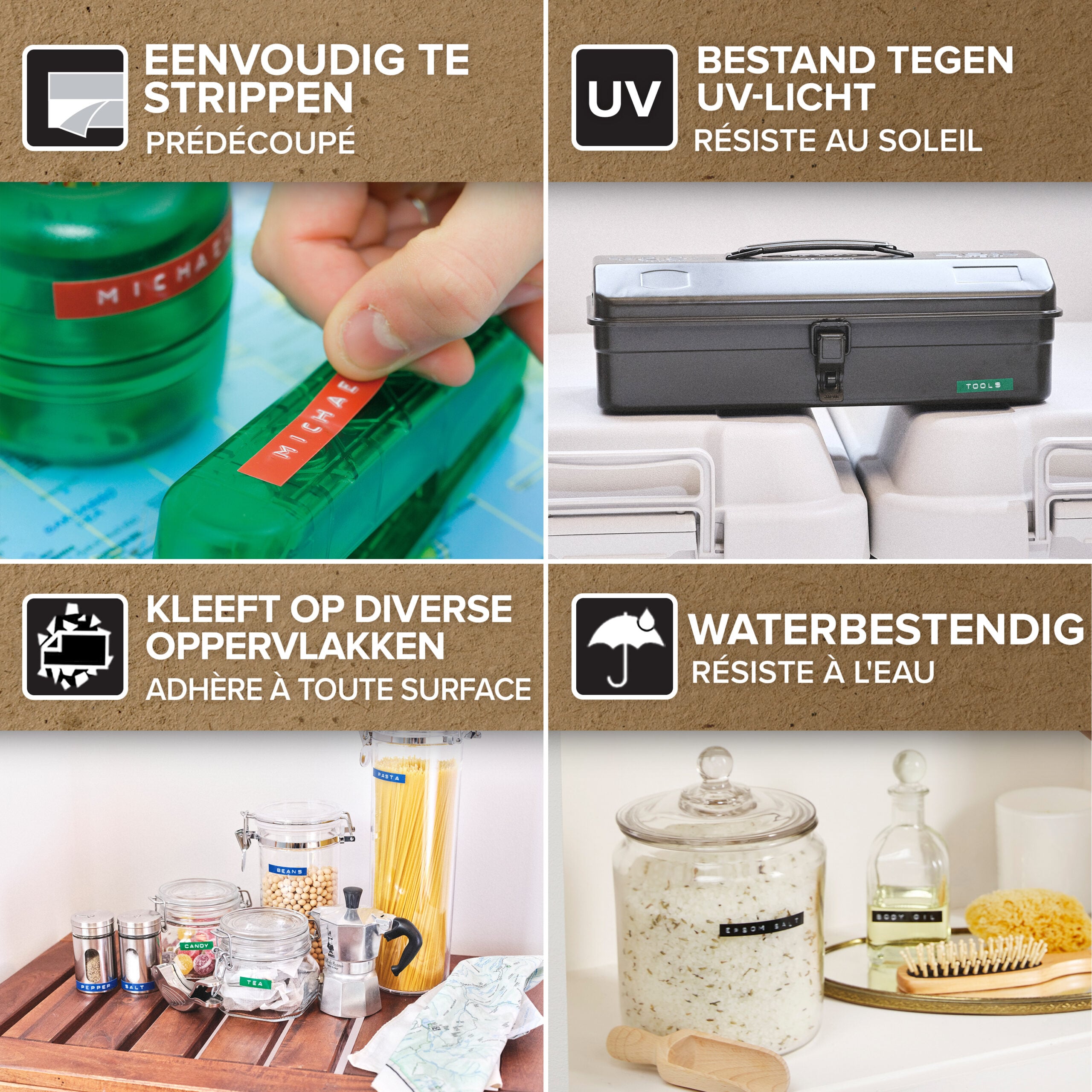 DYMO originele labeltape met reliëf | rollen van 9 mm x 3 m | Wit op rood | Zelfklevend | Voor labelmakers voor reliëfdruk | 1 stuk - Afbeelding 9