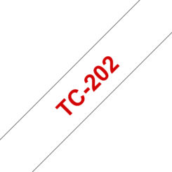Brother TC-202 labelprinter-tape Rood op wit - Afbeelding 2
