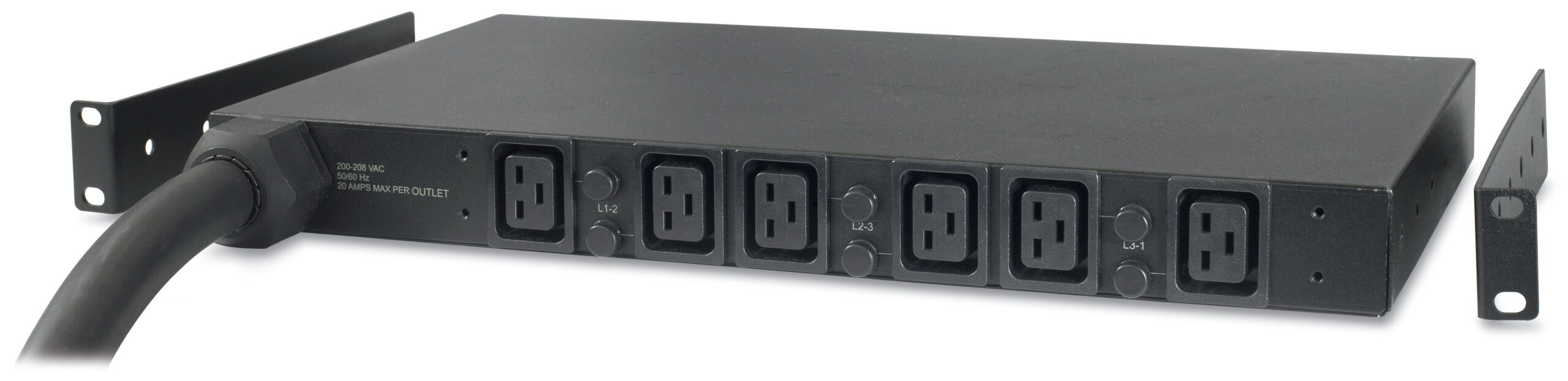 APC Rack PDU, Basic, 1U, 32A, 400V, (6x) C19, IEC 309 32A 3Fase stekker