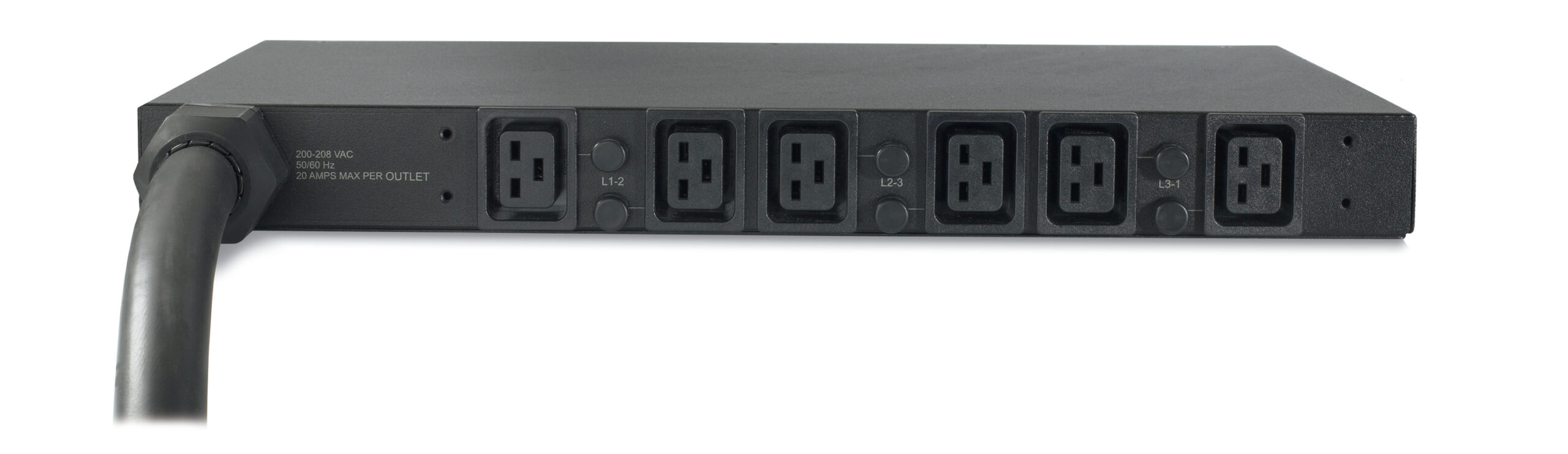 APC Rack PDU, Basic, 1U, 32A, 400V, (6x) C19, IEC 309 32A 3Fase stekker - Afbeelding 8