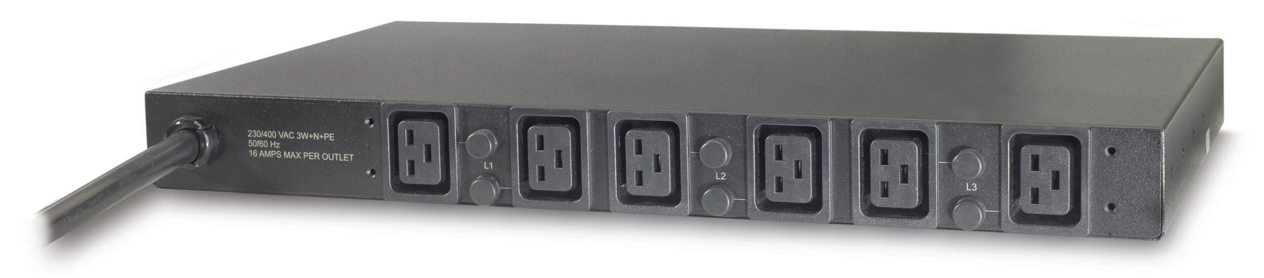 APC Rack PDU, Basic, 1U, 32A, 400V, (6x) C19, IEC 309 32A 3Fase stekker - Afbeelding 5