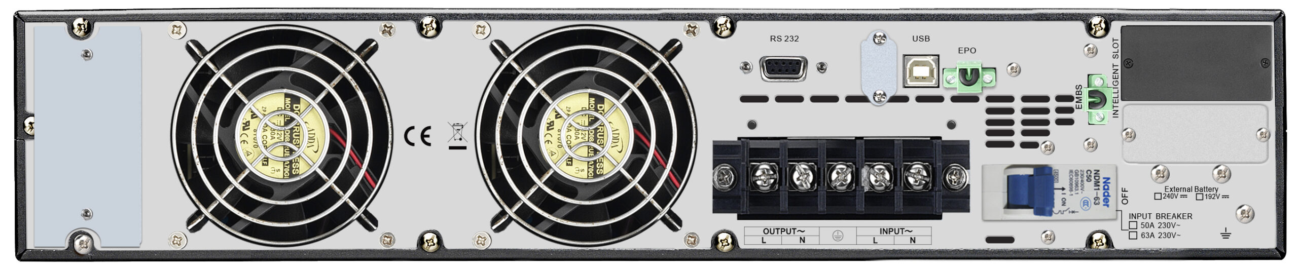 APC Easy-UPS On-Line SRV6KRIRK - 6000W/VA, Hardwire 1 fase uitgang, USB, Railkit - Afbeelding 3