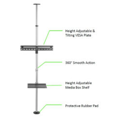Techly ICA-TR32 tv-bevestiging 177,8 cm (70") Zilver - Afbeelding 9