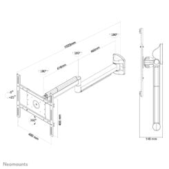 Neomounts FPMA-HAW050 Medische TV-beugel wand 10-40" - full motion - Afbeelding 4