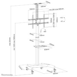 Neomounts PLASMA-M1900E TV trolley 37-70" - roteerbaar - Afbeelding 19