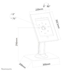 Neomounts TABLET-D300WHITE Tablet standaard bureau 9.7"- vergrendelbaar - Afbeelding 4