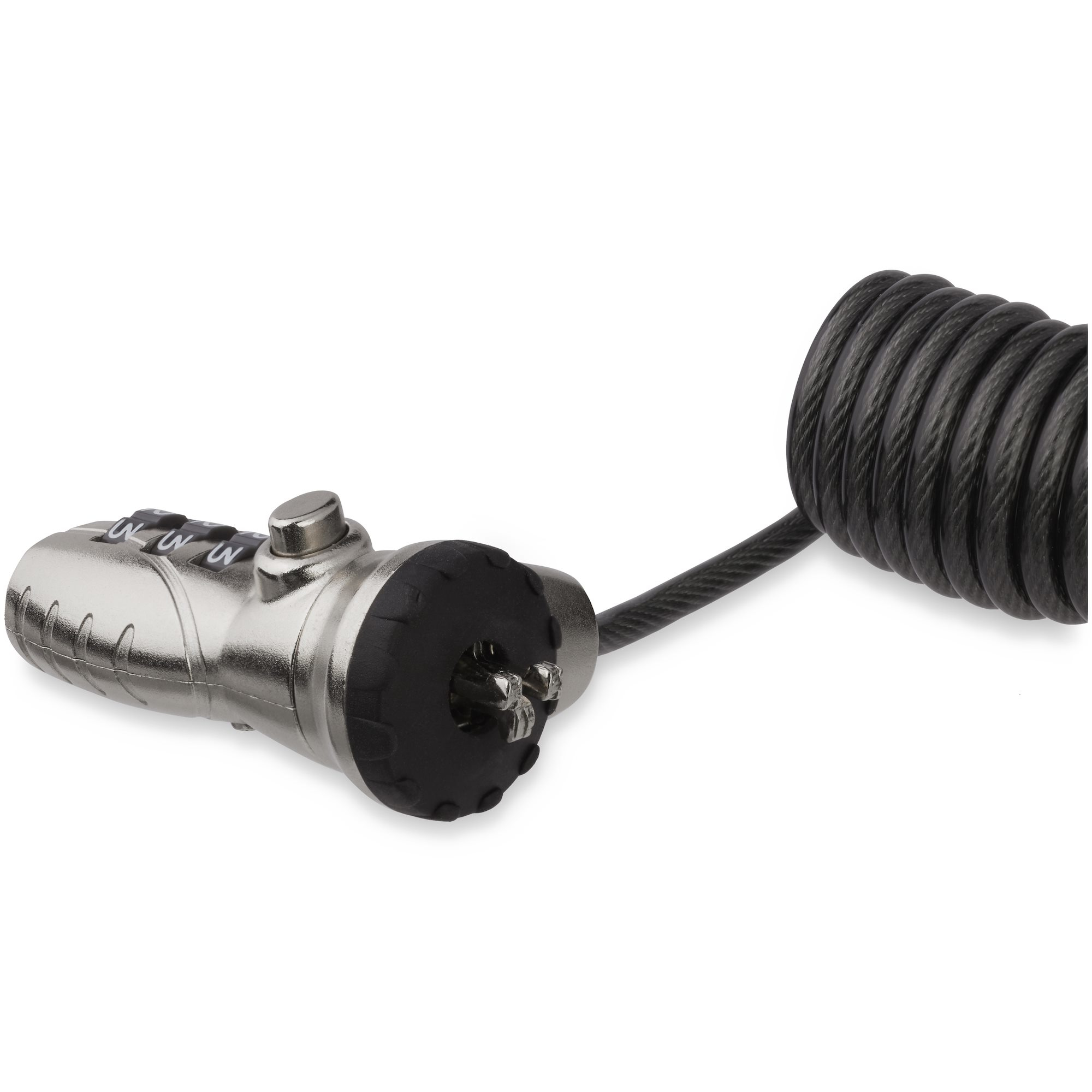 StarTech.com LTLOCK3DCOIL kabelslot Zwart, Roestvrijstaal 1,8 m - Afbeelding 3