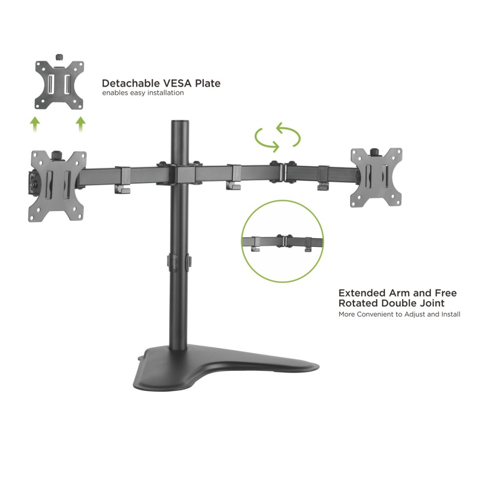 Techly ICA-LCD 2524 flat panel bureau steun 81,3 cm (32") Zwart - Afbeelding 8