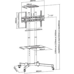 Techly ICA-TR16T bevestiging voor signage-beeldschermen 177,8 cm (70") Zwart - Afbeelding 4