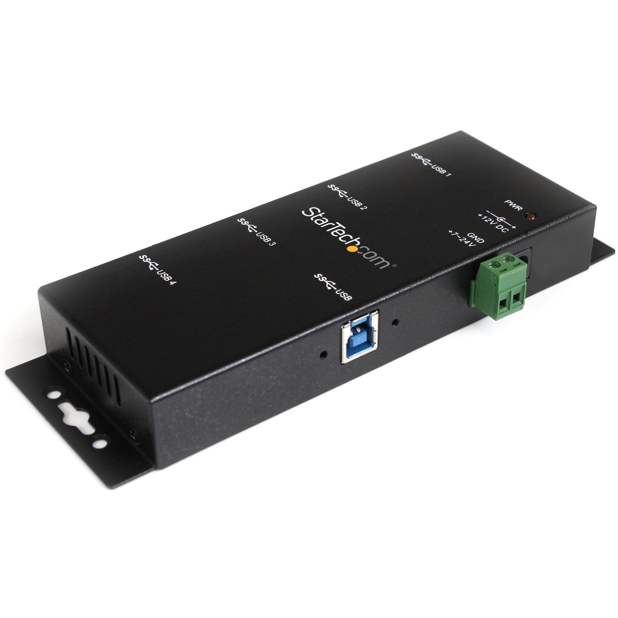 StarTech.com 4-Port USB 3.0 Hub (5Gbps) | Metalen industriële USB-A Hub | Wand- of Bureau-monteerbare USB Data Hub | TAA Compliant USB Extender Hub - Afbeelding 2