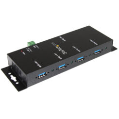 StarTech.com 4-Port USB 3.0 Hub (5Gbps) | Metalen industriële USB-A Hub | Wand- of Bureau-monteerbare USB Data Hub | TAA Compliant USB Extender Hub - Afbeelding 3