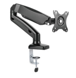 Manhattan Bureaubeugel voor TV’s en monitoren (Volledig Verstelbaar met veer), voor schermen 13"–27", met tafelklem of bladdoorvoer, VESA-compatibiliteit: 75x75 en 100x100 mm (controleer de afmetingen van de vier montagegaten aan de achterzijde), max. 9 kg, zwart - Afbeelding 3