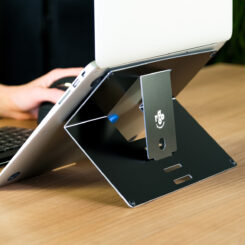 R-Go Tools Laptopstandaard R-Go Riser Attachable, verstelbaar, geintegreerd met je laptop, aluminium, zwart - Afbeelding 6