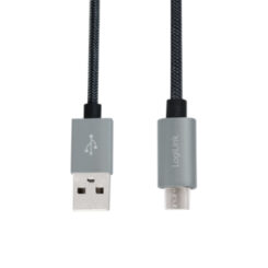 LogiLink CU0134 USB-kabel USB 2.0 2 m USB A Micro-USB B 0,48 Gbit/s Zwart, Grijs - Afbeelding 4