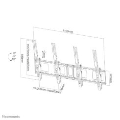 Neomounts NS-WMB200PBLACK Menuboard muurbeugel 40-52" - kantelbaar - portrait - Afbeelding 8