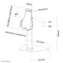 Neomounts TABLET-D150SILVER Tablet standaard bureau 7.9-10.5" - vergrendelbaar - universeel - Afbeelding 12