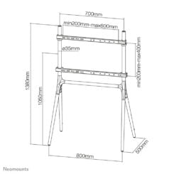 Neomounts NM-M1000WHITE TV vloerstandaard 37-70" - Afbeelding 9