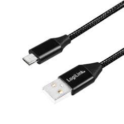LogiLink CU0143 USB-kabel USB 2.0 0,3 m USB A Micro-USB B 0,48 Gbit/s Zwart - Afbeelding 2