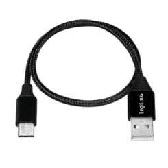 LogiLink CU0143 USB-kabel USB 2.0 0,3 m USB A Micro-USB B 0,48 Gbit/s Zwart - Afbeelding 3