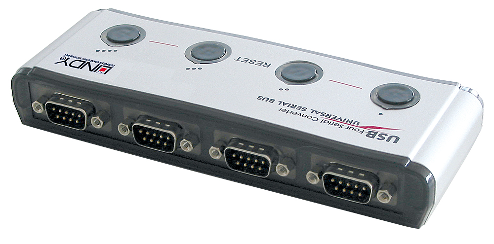 Lindy 42858 seriële converter/repeater/isolator USB 1.1 RS-232 Zwart, Zilver - Afbeelding 2
