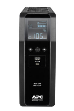 APC Back-UPS PRO BR1200SI - Noodstroomvoeding, 8x C13 uitgang, 2x USB lader (type A & C), 1200VA, USB dataport