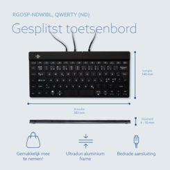 R-Go Tools Ergonomisch toetsenbord R-Go Split Break v2 met pauzesoftware, gesplitst toetsenbord, QWERTY (NORDIC), bedraad, zwart - Afbeelding 14