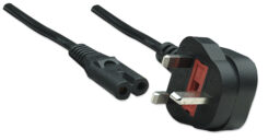 Manhattan Voedingskabel, Britse 3-polige stekker (Type G) naar C7-connector (figuur-8), 1,8 m, 13 A, zwart, netkabel, levenslange garantie - Afbeelding 4