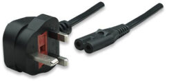 Manhattan Voedingskabel, Britse 3-polige stekker (Type G) naar C7-connector (figuur-8), 1,8 m, 13 A, zwart, netkabel, levenslange garantie - Afbeelding 3