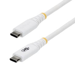 StarTech.com 3m USB-C Oplaadkabel, Duurzaam en Ultra-flexibel, 240W(5A) PD EPR, USB 2.0 Laptop Laadkabel, USB-IF Gecertificeerd, Robuuste USB-C Oplaadkabel - Wit - Afbeelding 2