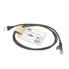 ACT Zwarte 1 meter LSZH S/FTP CAT6A slimline patchkabel snagless met RJ45 connectoren - Afbeelding 3