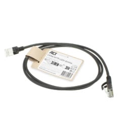 ACT Zwarte 1,5 meter LSZH S/FTP CAT6A slimline patchkabel snagless met RJ45 connectoren - Afbeelding 3