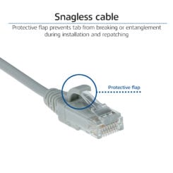 ACT Grijze 5 meter LSZH U/UTP CAT6 datacenter slimline patchkabel snagless met RJ45 connectoren - Afbeelding 6
