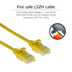 ACT Gele 1 meter LSZH U/UTP CAT6 datacenter slimline patchkabel snagless met RJ45 connectoren - Afbeelding 8