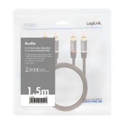 LogiLink CA1203 audio kabel 1,5 m 2 x RCA Zwart - Afbeelding 5