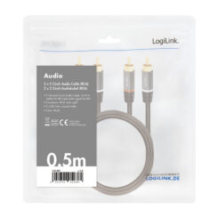 LogiLink CA1201 audio kabel 0,5 m 2 x RCA Zwart - Afbeelding 5