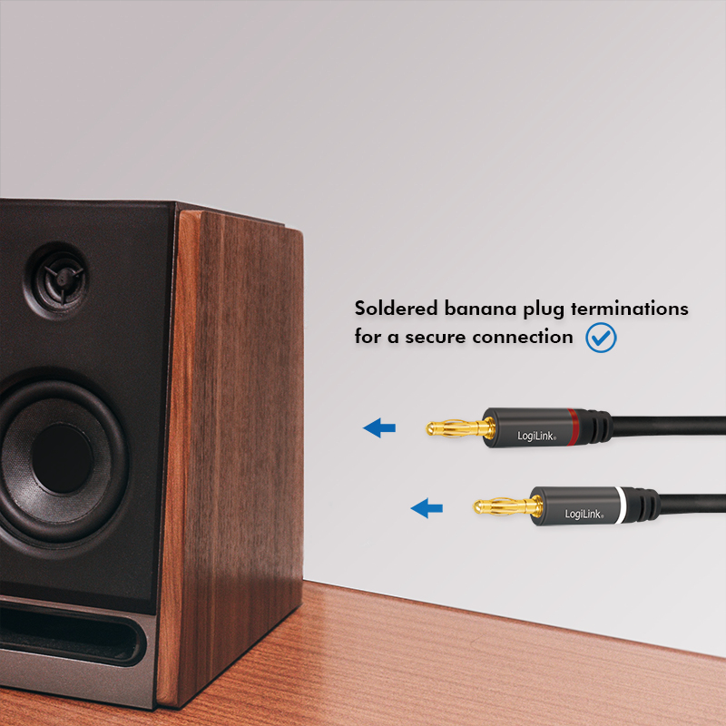 LogiLink CA1211 audio kabel 5 m 2 x Banaan Zwart - Afbeelding 4