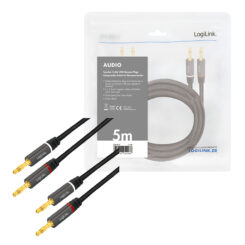 LogiLink CA1211 audio kabel 5 m 2 x Banaan Zwart - Afbeelding 6