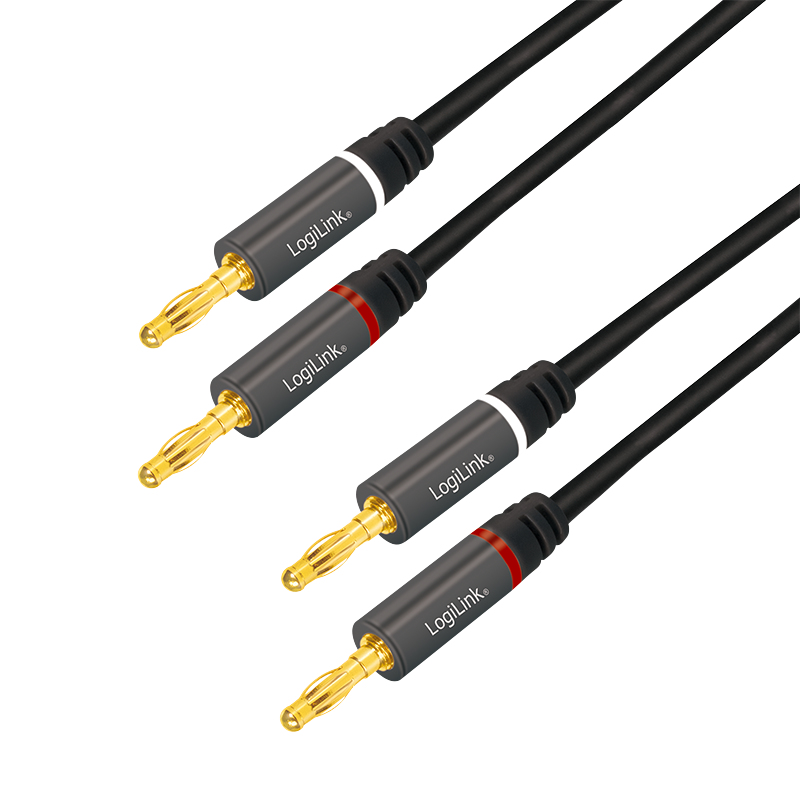 LogiLink CA1211 audio kabel 5 m 2 x Banaan Zwart