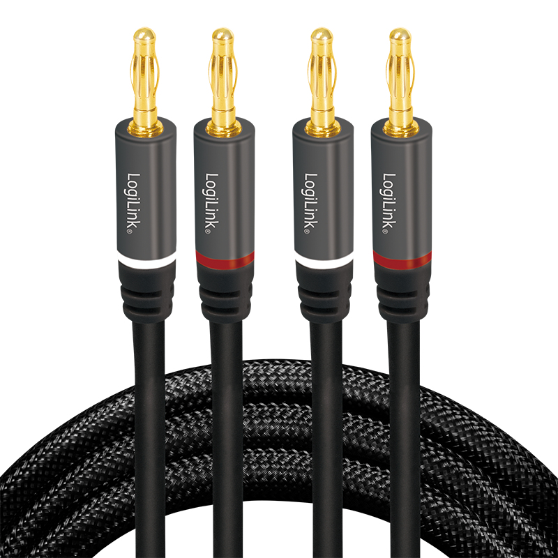 LogiLink CA1211 audio kabel 5 m 2 x Banaan Zwart - Afbeelding 3