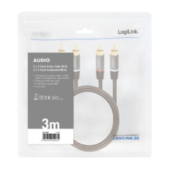 LogiLink CA1206 audio kabel 3 m 2 x RCA Zwart - Afbeelding 5