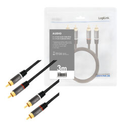 LogiLink CA1206 audio kabel 3 m 2 x RCA Zwart - Afbeelding 6