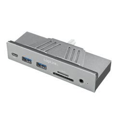 LogiLink UA0347 laptop dock & poortreplicator USB 3.2 Gen 1 (3.1 Gen 1) Type-C Aluminium