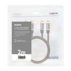 LogiLink CA1204 audio kabel 2 m 2 x RCA Zwart - Afbeelding 5