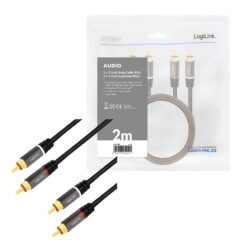LogiLink CA1204 audio kabel 2 m 2 x RCA Zwart - Afbeelding 6