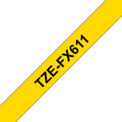 Brother TZE-FX611 labelprinter-tape Zwart op geel - Afbeelding 2