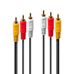 Lindy 35691 composiet videokabels 2 m 3 x RCA Zwart - Afbeelding 2