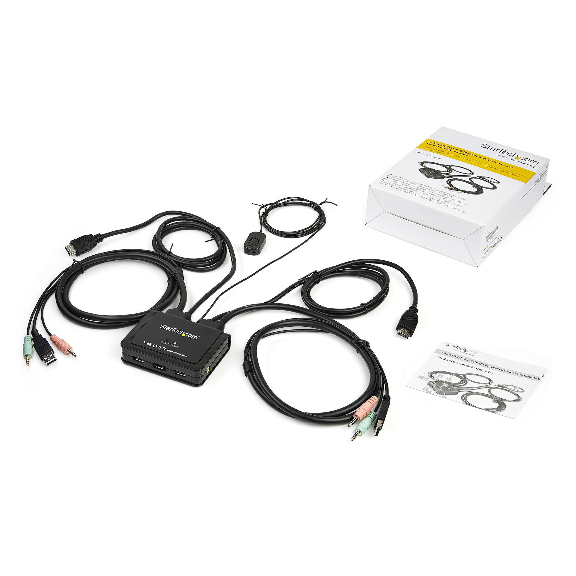 StarTech.com 2-poorts HDMI KVM switch met geïntegreerde kabels USB 4K 60Hz - Afbeelding 7